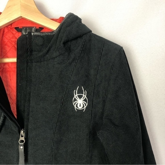 Spyder Black Vicious Corduroy Full Zip Ski Winter Jacket XS - Picture 3 of 5
